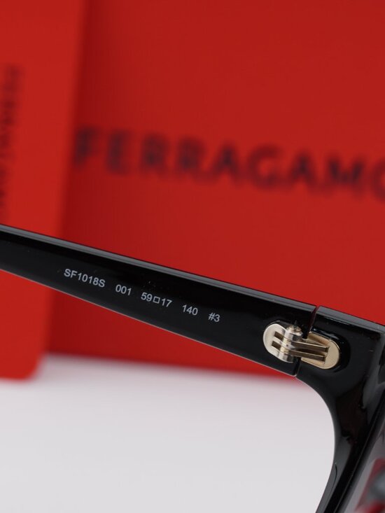 Salvatore Ferragamo SF1018S 001 Square Sunglasses - Black / Grey Gradient main image 8